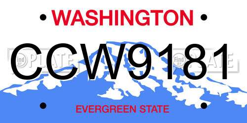 CCW9181 Washington License Plate