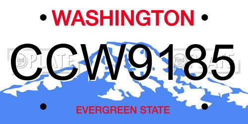 CCW9185 Washington License Plate
