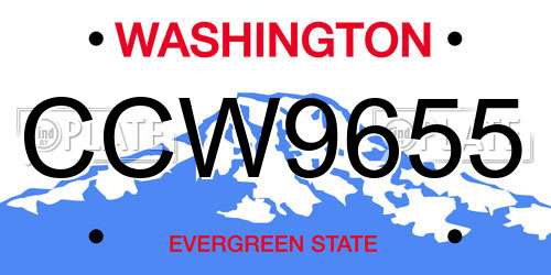 CCW9655 Washington License Plate