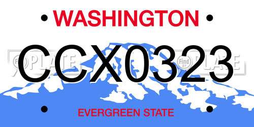 CCX0323 Washington License Plate
