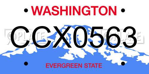 CCX0563 Washington License Plate