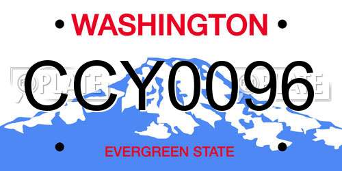 CCY0096 Washington License Plate