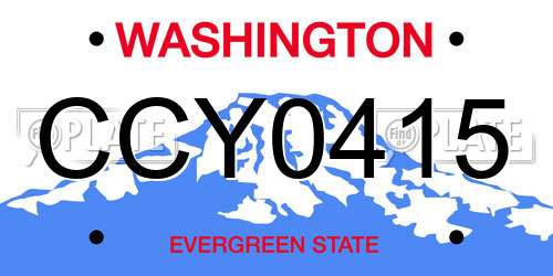 CCY0415 Washington License Plate