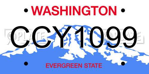 CCY1099 Washington License Plate