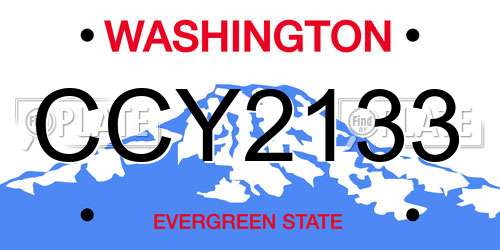 CCY2133 Washington License Plate
