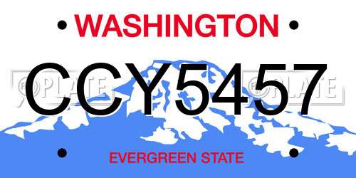 CCY5457 Washington License Plate