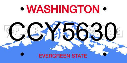CCY5630 Washington License Plate