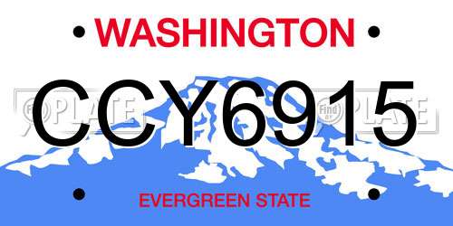CCY6915 Washington License Plate