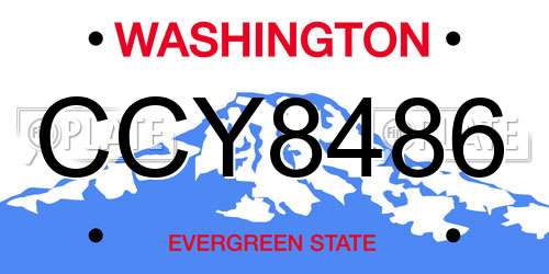 CCY8486 Washington License Plate