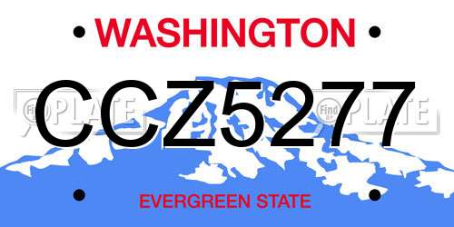 CCZ5277 Washington License Plate