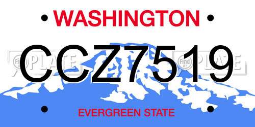 CCZ7519 Washington License Plate