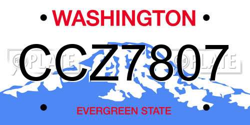 CCZ7807 Washington License Plate