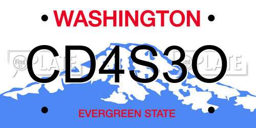 CD4S3O Washington License Plate