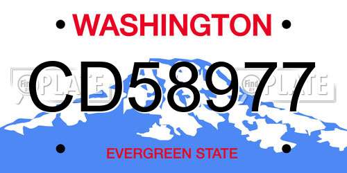 CD58977 Washington License Plate