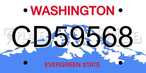 CD59568 Washington License Plate