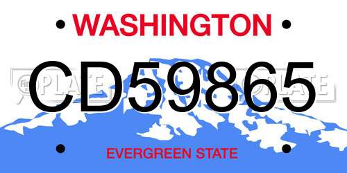 CD59865 Washington License Plate