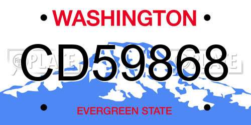 CD59868 Washington License Plate