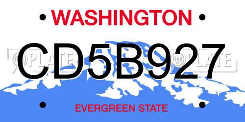 CD5B927 Washington License Plate