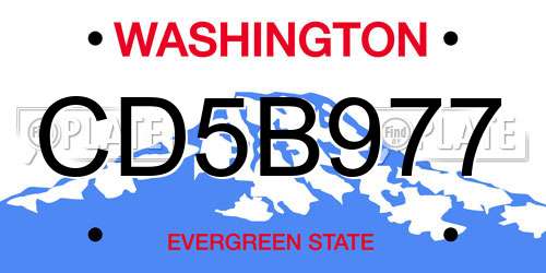 CD5B977 Washington License Plate