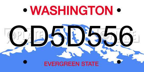 CD5D556 Washington License Plate