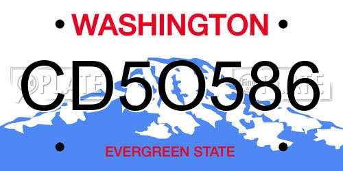 CD5O586 Washington License Plate