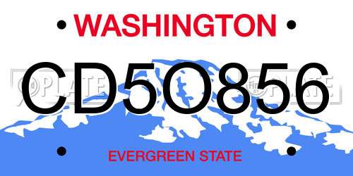 CD5O856 Washington License Plate