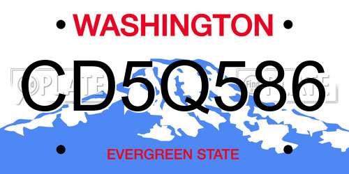 CD5Q586 Washington License Plate