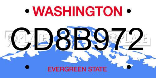 CD8B972 Washington License Plate