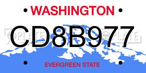 CD8B977 Washington License Plate