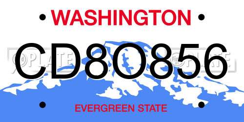 CD8O856 Washington License Plate
