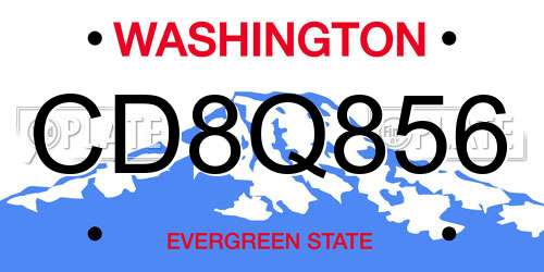 CD8Q856 Washington License Plate