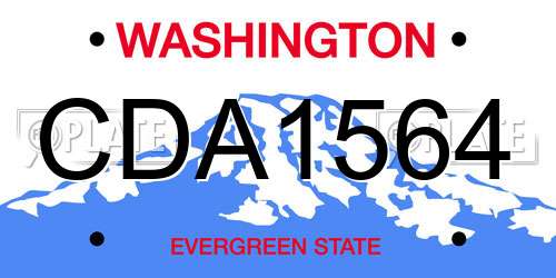 CDA1564 Washington License Plate