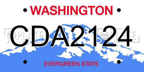 CDA2124 Washington License Plate