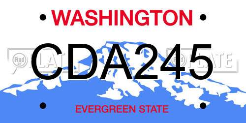 CDA245 Washington License Plate