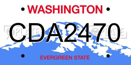 CDA2470 Washington License Plate