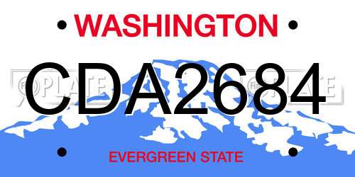 CDA2684 Washington License Plate