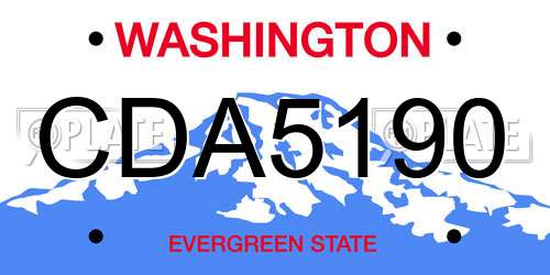 CDA5190 Washington License Plate