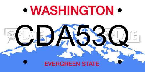 CDA53Q Washington License Plate