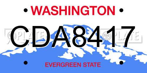 CDA8417 Washington License Plate