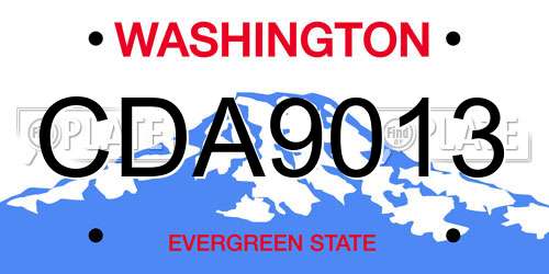 CDA9013 Washington License Plate