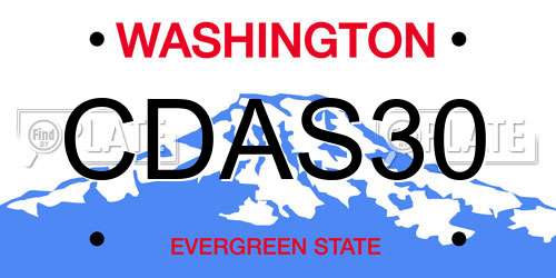 CDAS30 Washington License Plate