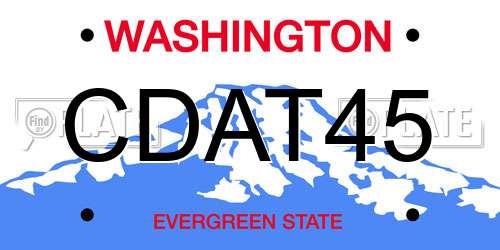 CDAT45 Washington License Plate
