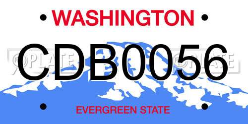 CDB0056 Washington License Plate