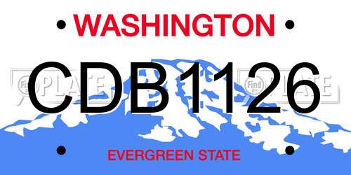 CDB1126 Washington License Plate