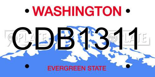 CDB1311 Washington License Plate