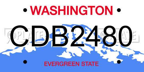 CDB2480 Washington License Plate