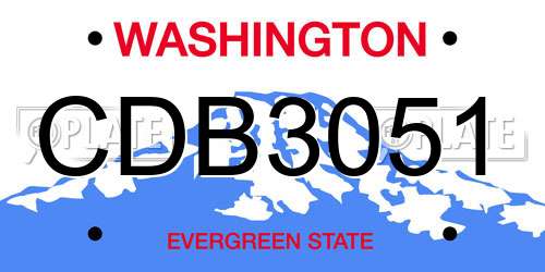CDB3051 Washington License Plate