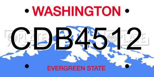 CDB4512 Washington License Plate