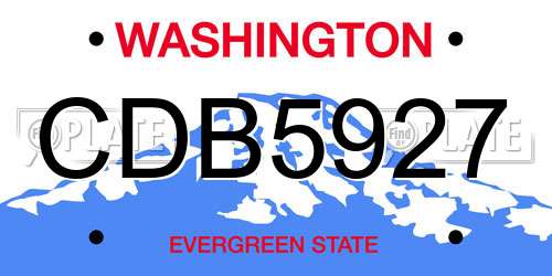 CDB5927 Washington License Plate