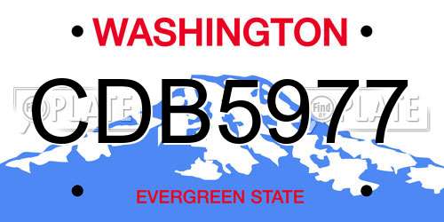 CDB5977 Washington License Plate
